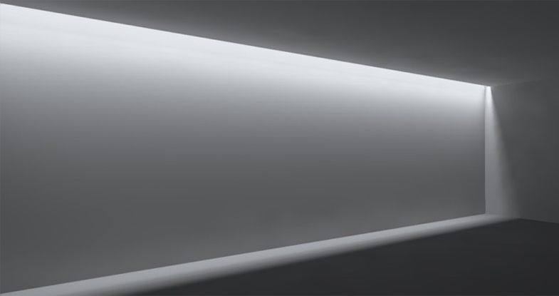 4.5m high wall with 18W/m LIGNE Pro Graze Linear Light actual simulation effect