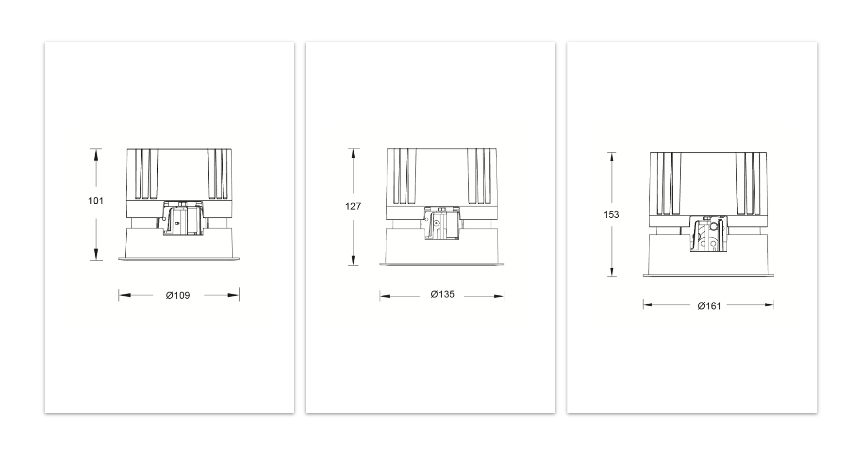 Line drawing VOLTA Downlight Series