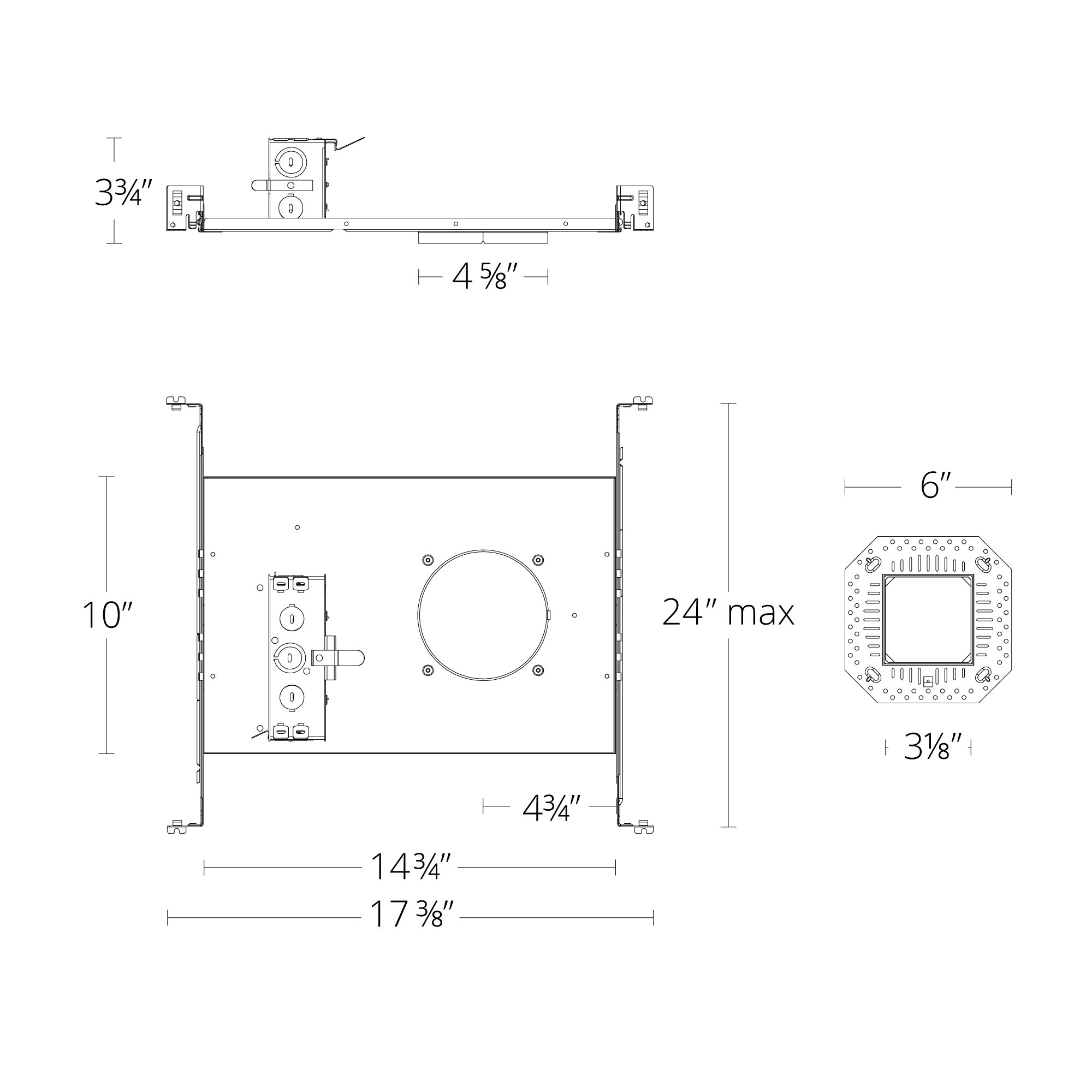 FQ 4″ Frame-In Kit Trimmed / Trimless, Round / Square