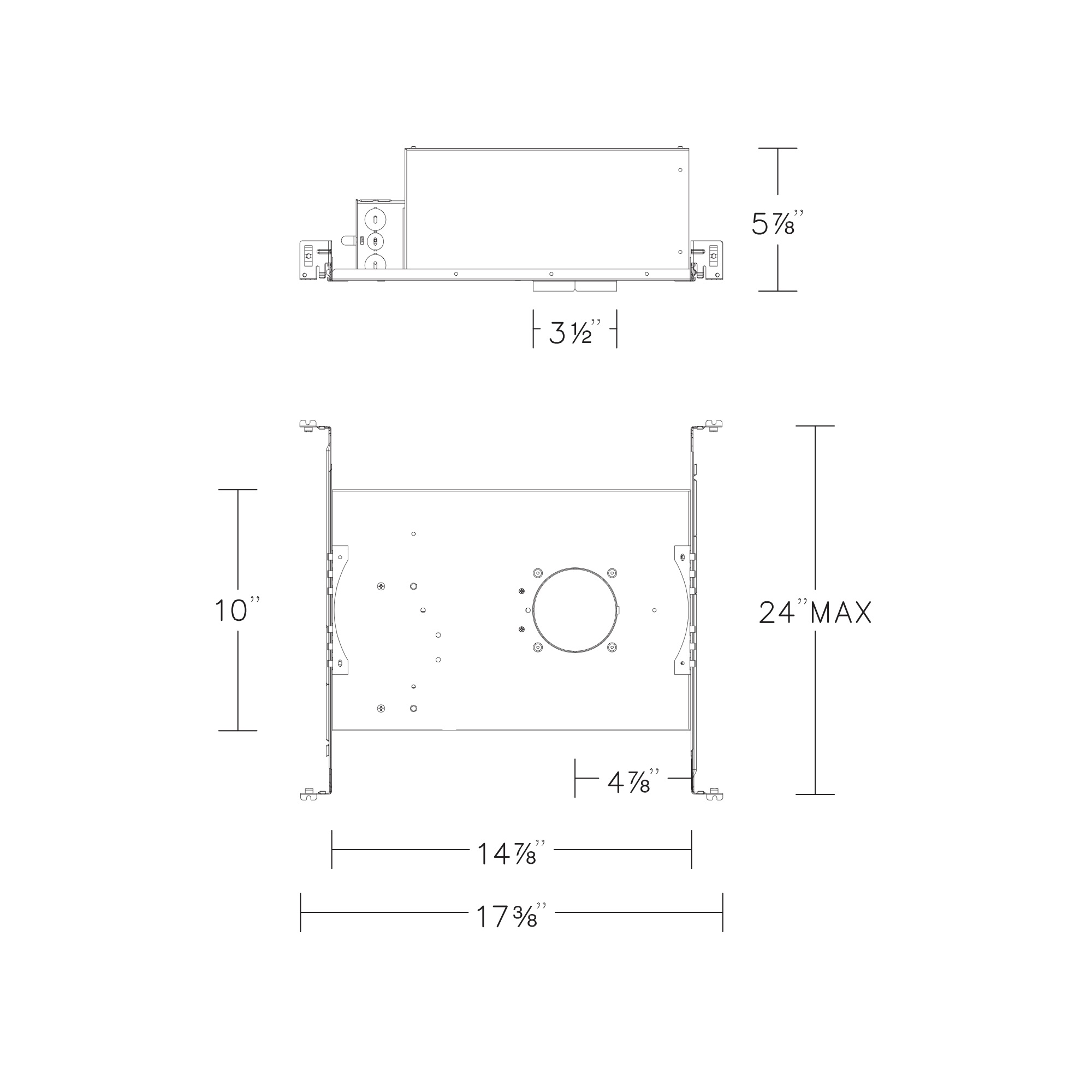 FQ 2″ New Const Housing Trimmed / Trimless, Round / Square