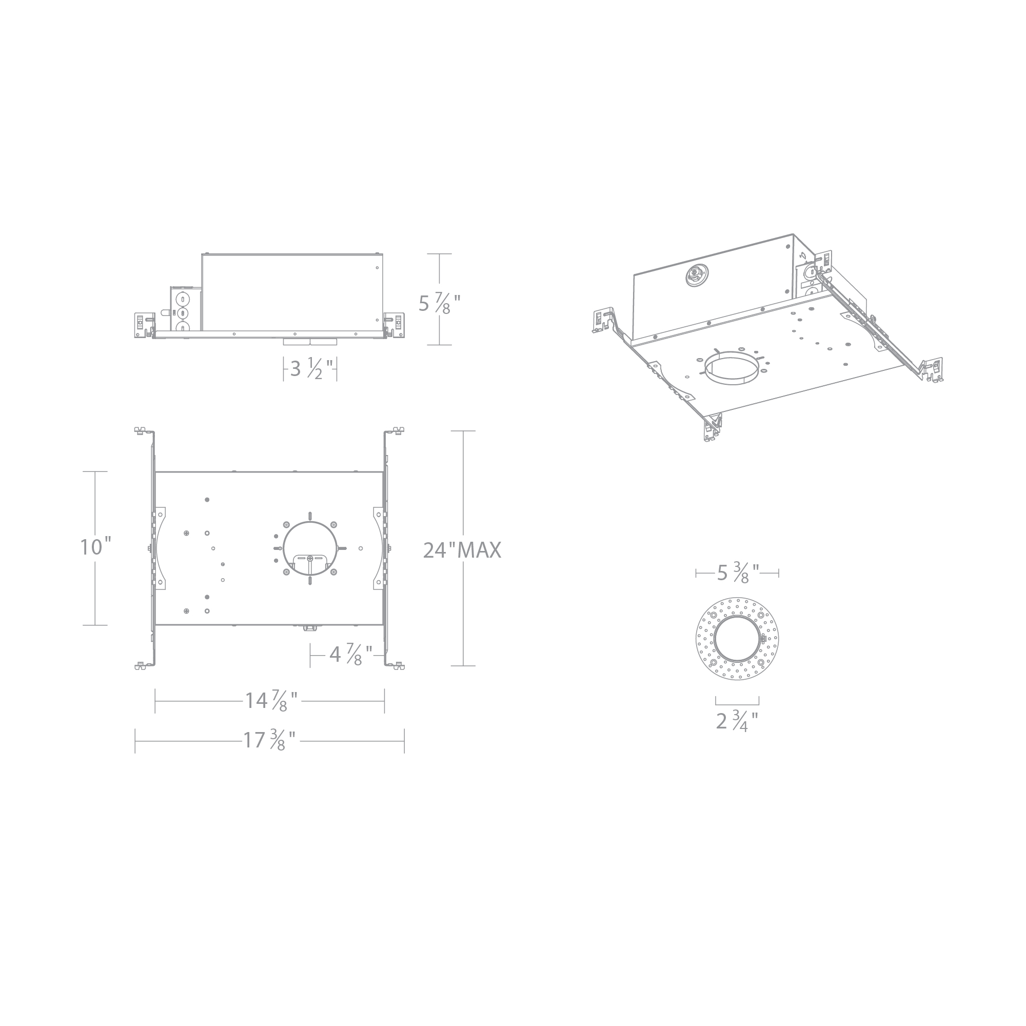 FQ 2″ Tunable White New Const Housing Trimmed / Trimless, Round / Square