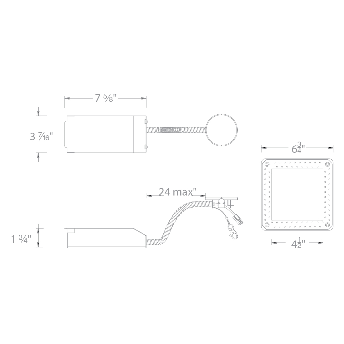 Volta 4.5″ Tunable White Remodel Housing Trimless Square