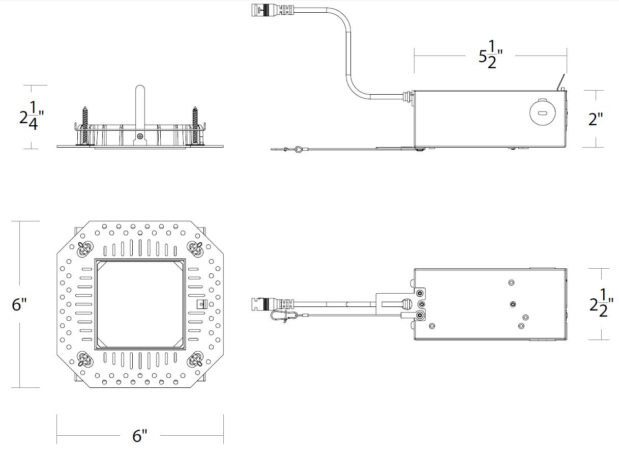 FQ 4″ Remodel Housing Trimmed / Trimless Non-IC