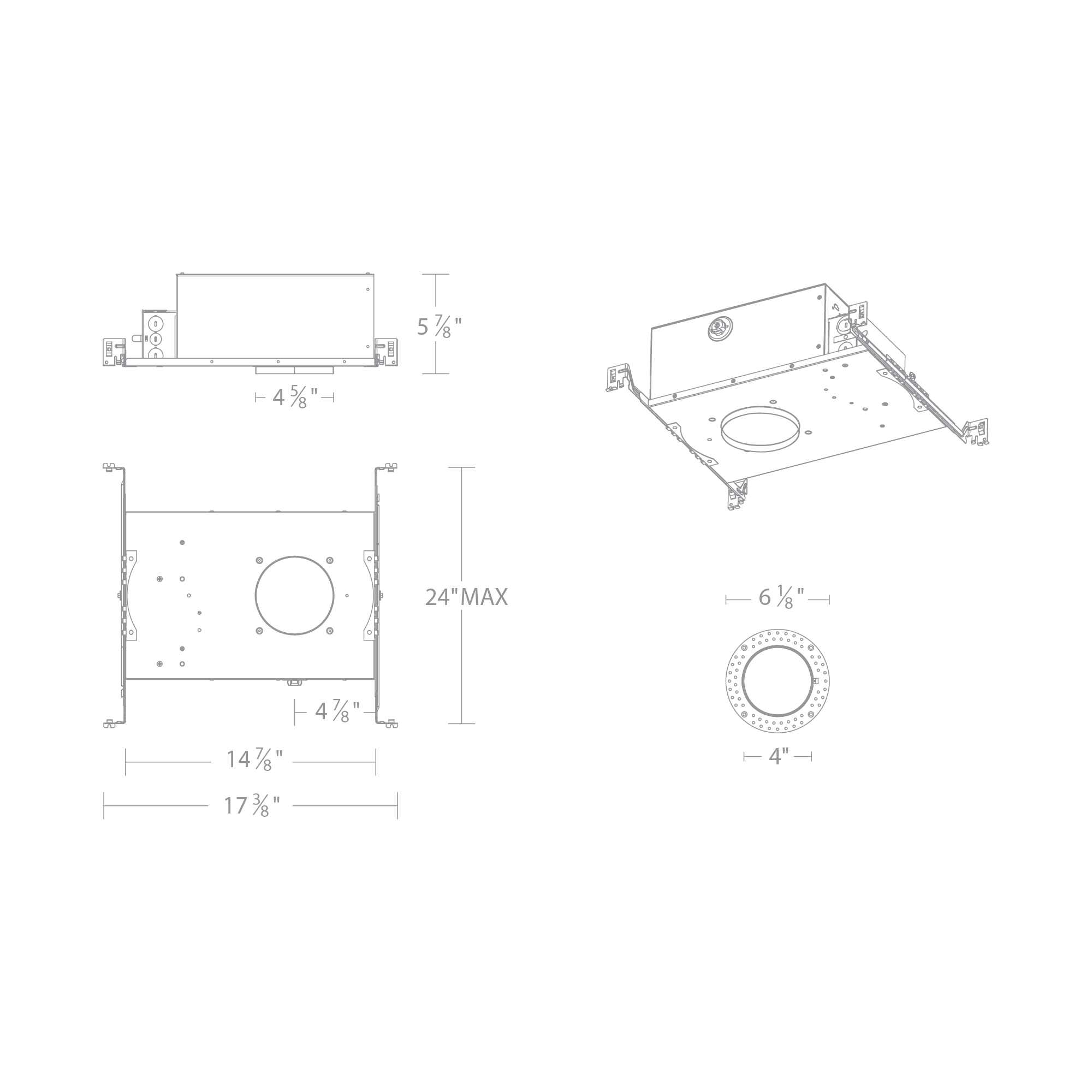 FQ 4″ Tunable White New Const Housing Trimmed / Trimless, Round / Square